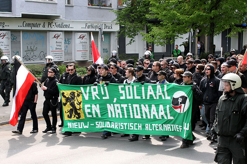 N-SA na pierwszomajowej demonstracji w Berlinie.