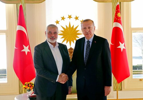 Prezydent Turcji spotkał się z liderem Hamasu. Wzywa do jedności