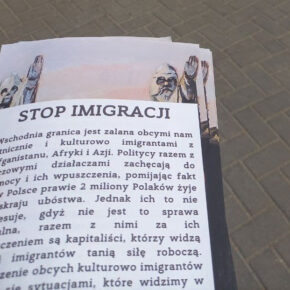 Ulotki "Stop imigracji" wśród mieszkańców Podlasia